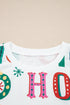 HO HO HO Ornament Print Crewneck Shorts Set Loungewear